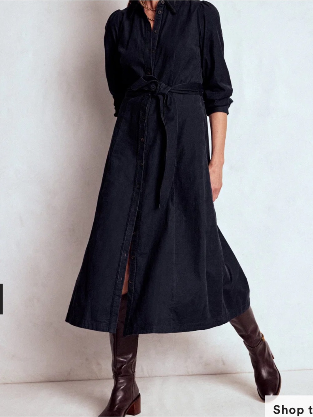 Boden Clara Cord Midi Women’s Dress Midnight Blue Size 14R